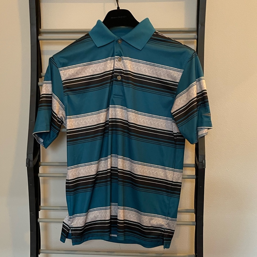 Silk collared striped polo